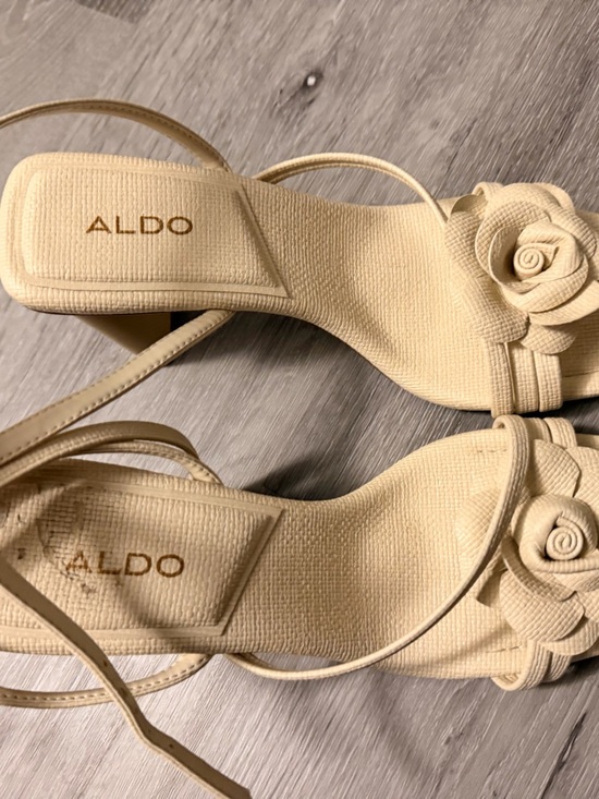 Aldo Shoes - ALDO Women's Beige Floral Strap Sandals
